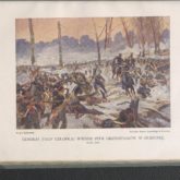 Generał Józef Chłopicki wiedzie Pułk Grenadierów w Olszynkę (25 lutego 1831). Mal. M. Rybkowski. „Pamiętna noc listopada czyli Dzieje wojny narodowej z r. 1830 i 31go”, Rzepecki Ludwik, 1915. Źródło: Polona