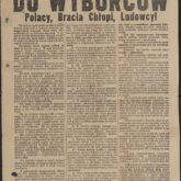 Odezwa wyborcza Naczelnego Komitetu Wykonawczego PSL, 8 grudnia 1946 r. Źródło: Instytut Pamięci Narodowej